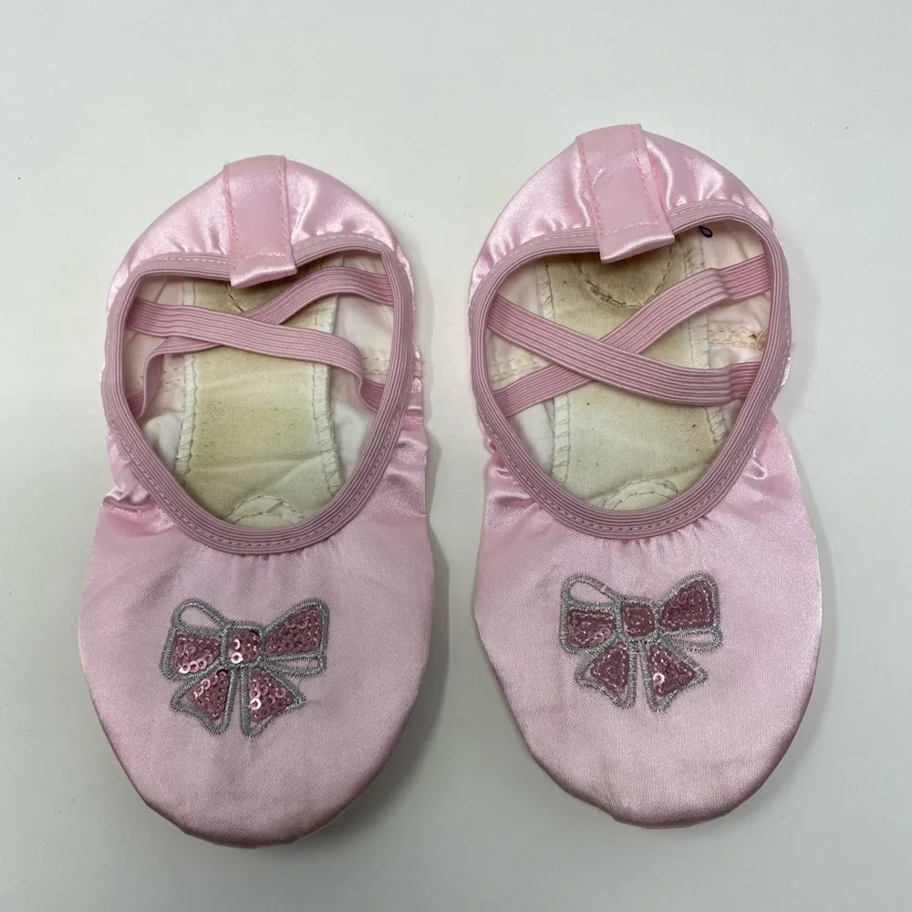 Pink Sequined Ballet Slipper Shoes - Picture 2 of 9